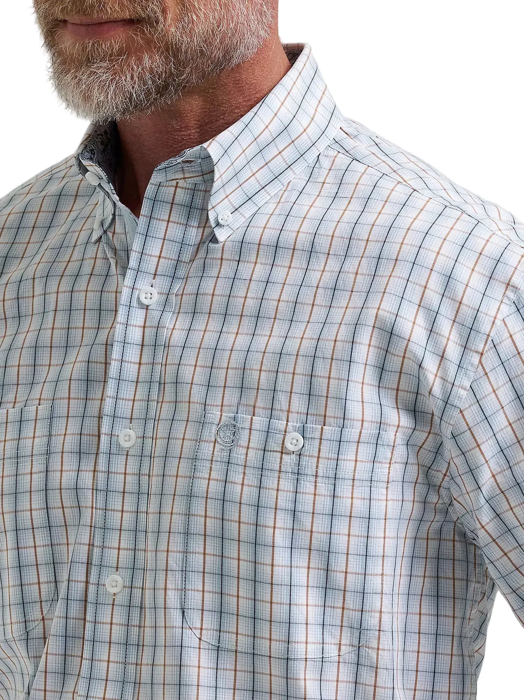 Wrangler - Mens George Strait Steely Blue Check Arena Shirt