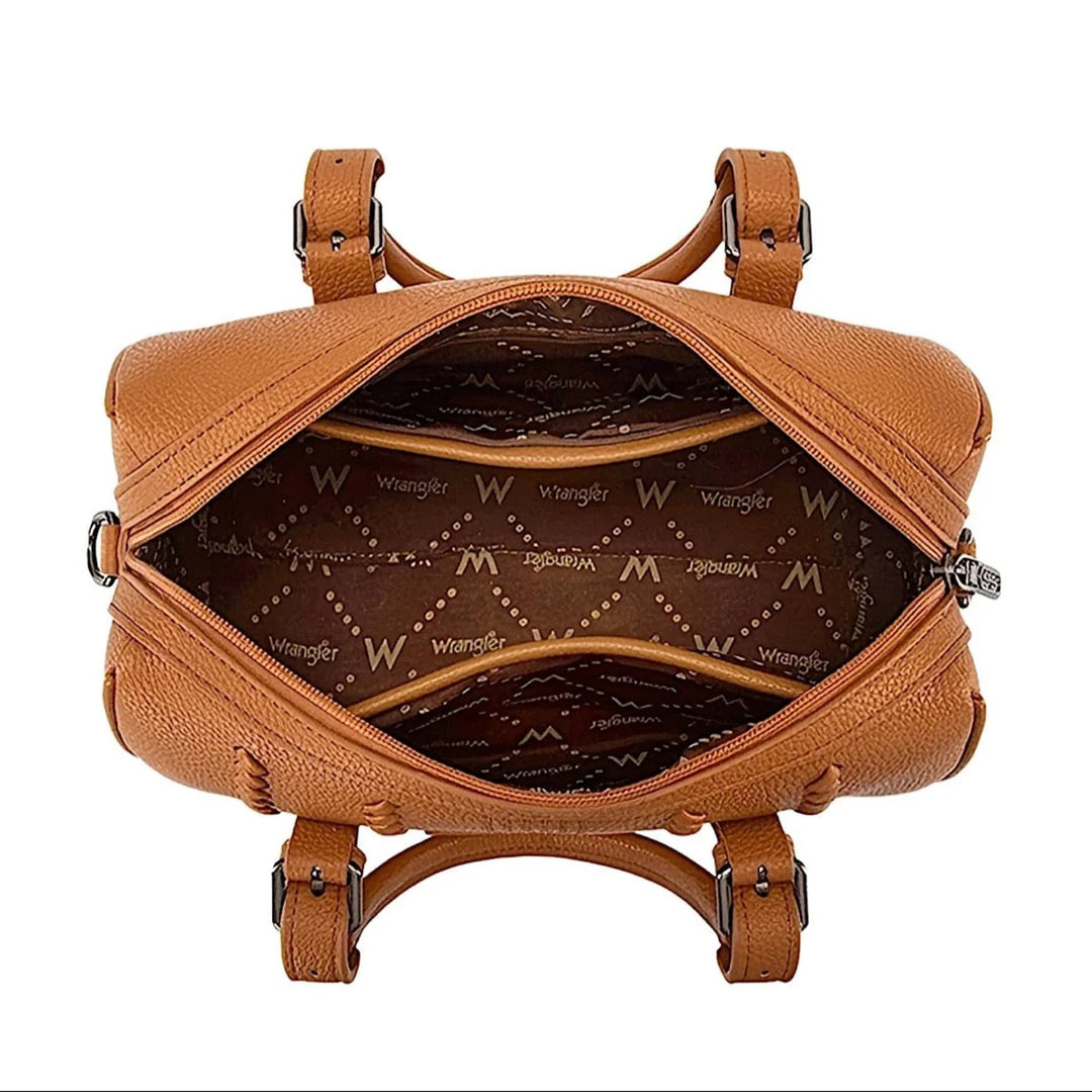 Wrangler -Boston Stitch Barrel Bag - Tan