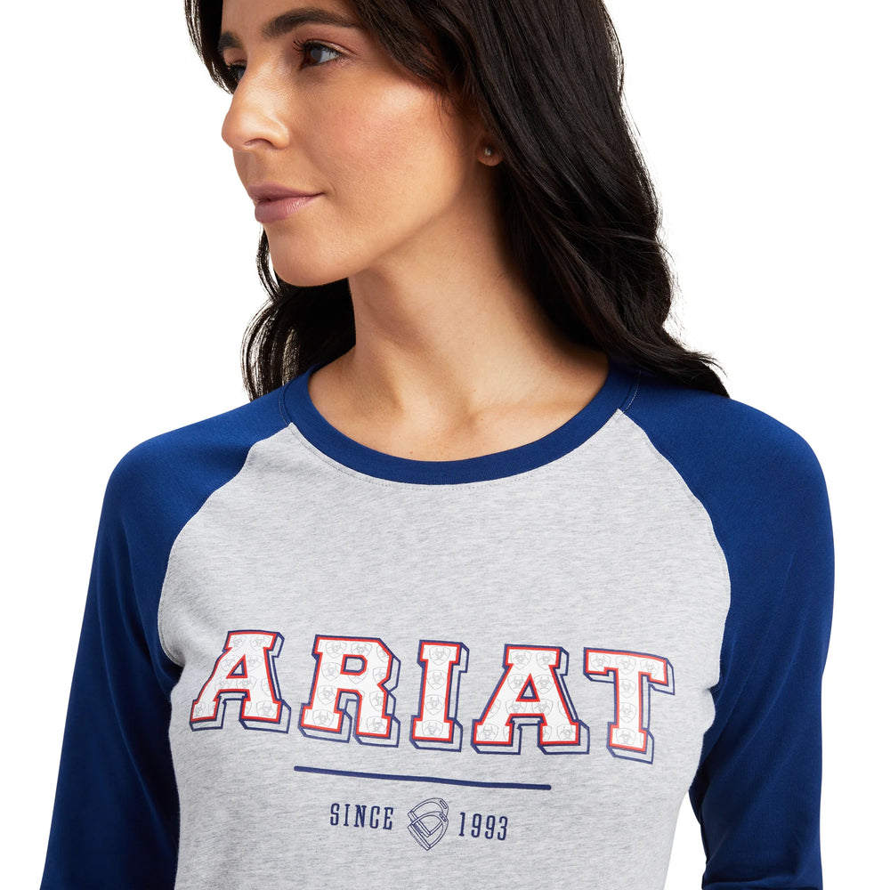 Ariat - Womens Varsity L/S Blue Tee 10041353