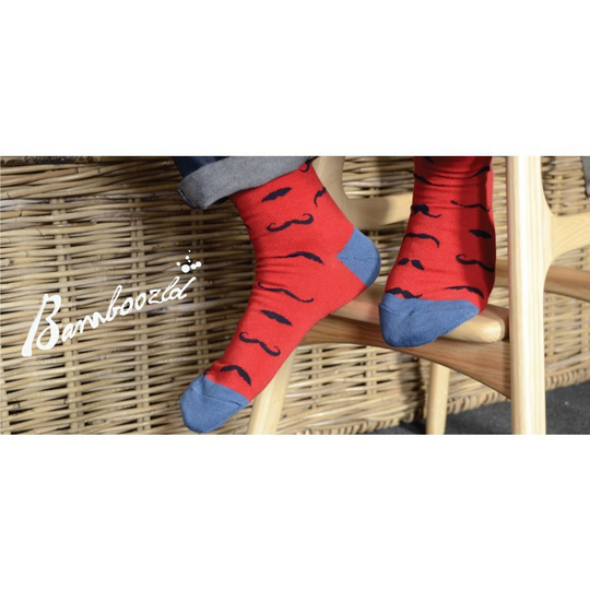 Bamboozld - Mens Red Ditsy Moustache Socks at Buffalo Bills Western