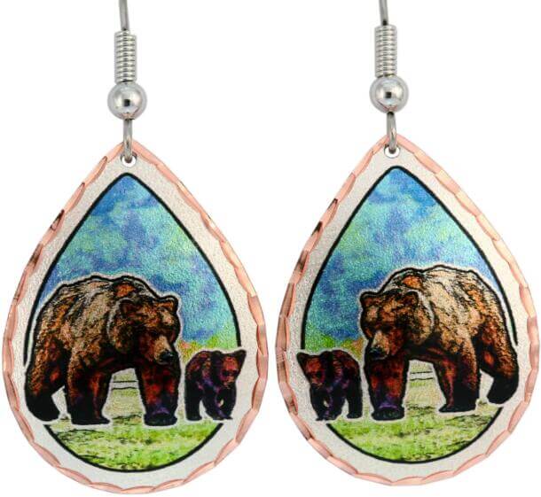 Native American - Copper Mama Grizzly Earrings