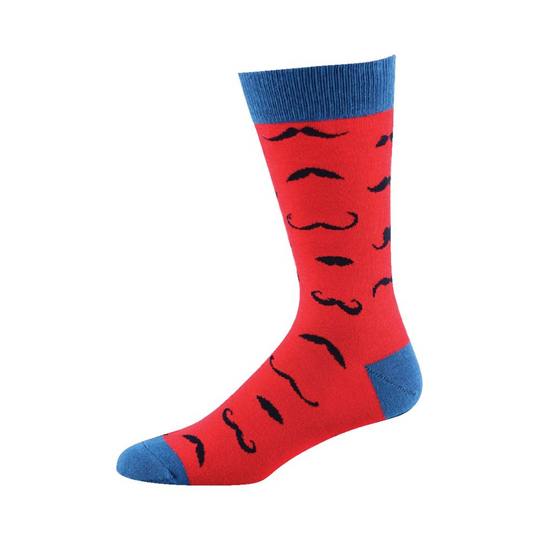 Bamboozld - Mens Red Ditsy Moustache Socks at Buffalo Bills Western