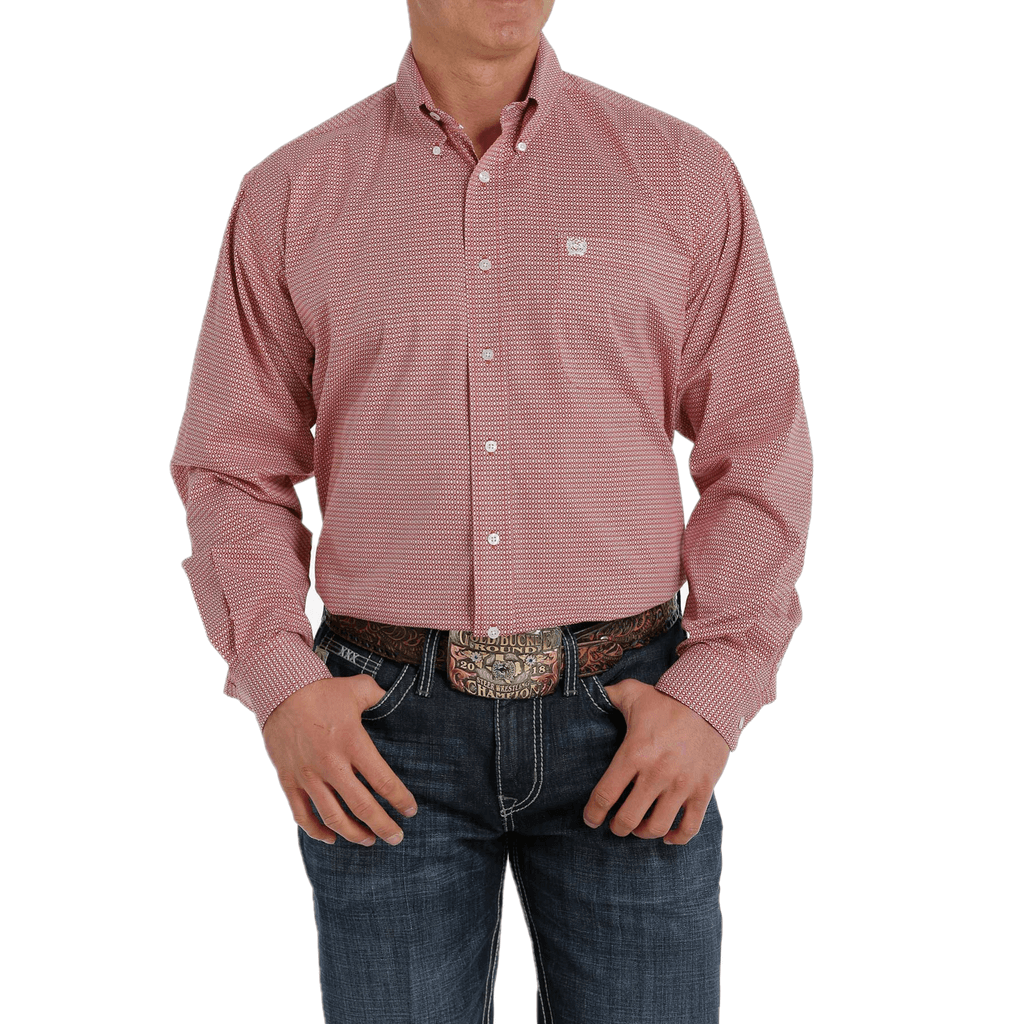 Cinch - Mens Modern Fit Red Plaid Arena Shirt MTW1312053 at Buffalo ...