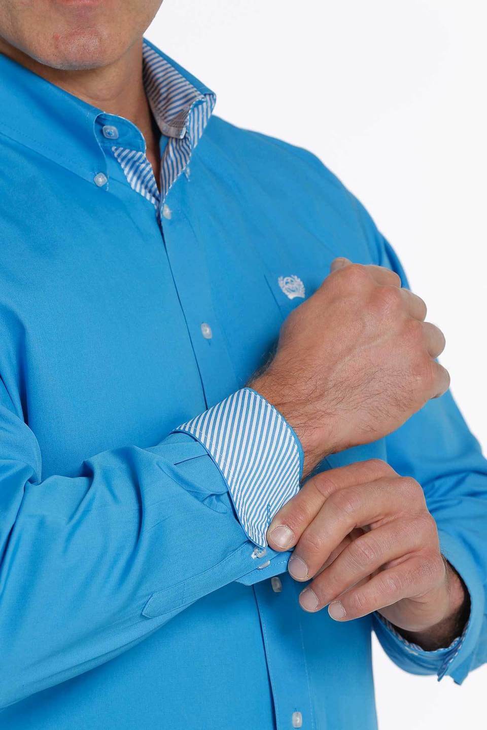 Cinch- Mens Solid Blue Arena Shirt