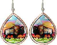 Native Copper - Colourful Buffalo Earrings