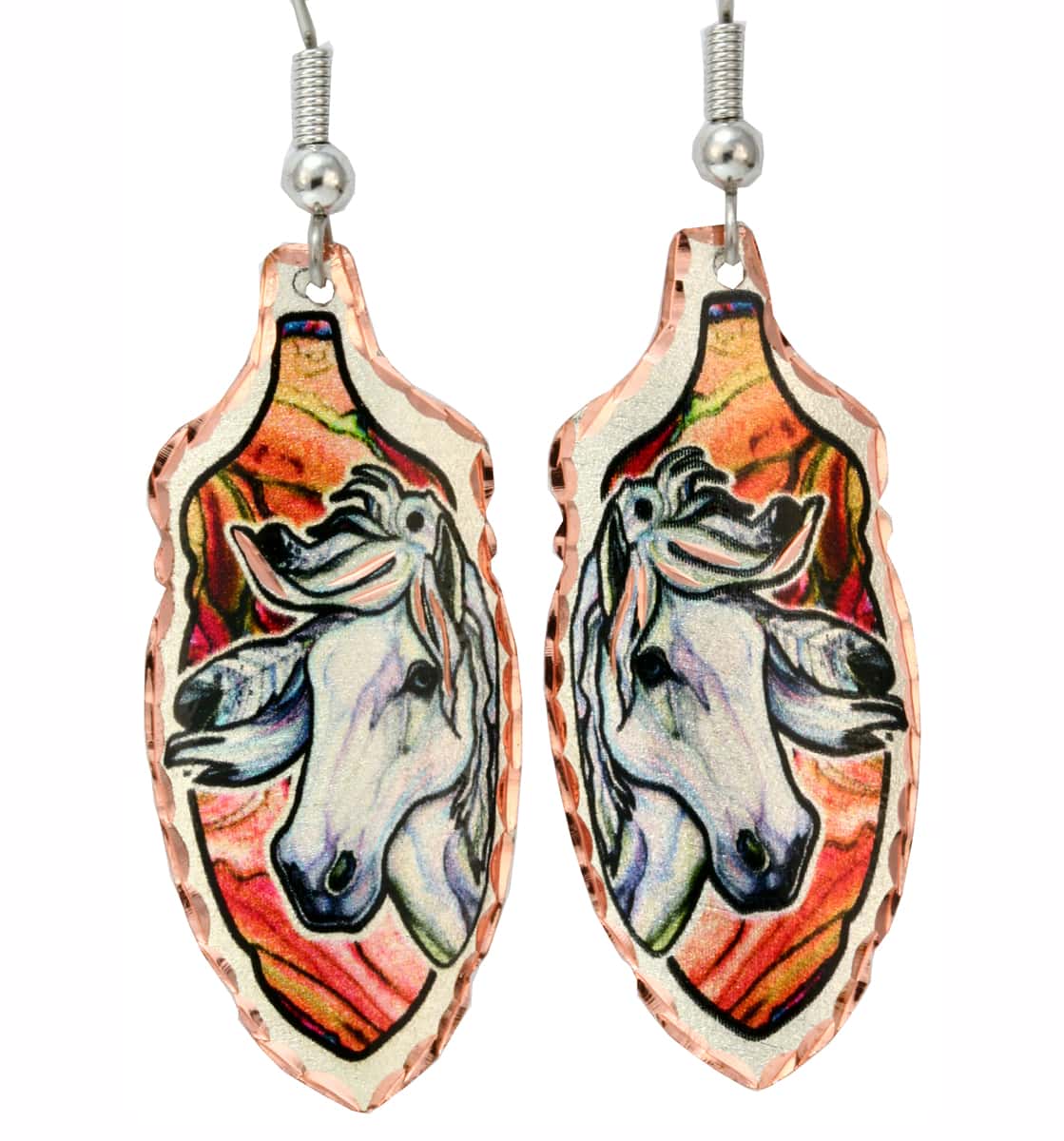 Native American Grey Mare Earrings Buffalo Bills Western Store