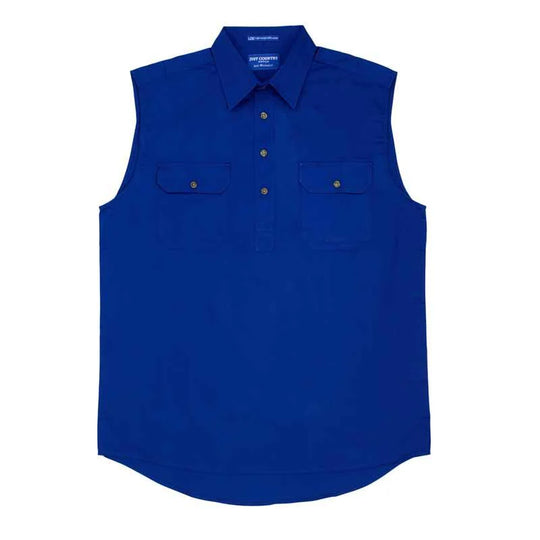 Just Country - Mens Jack Cobalt Sleeveless Workshirt