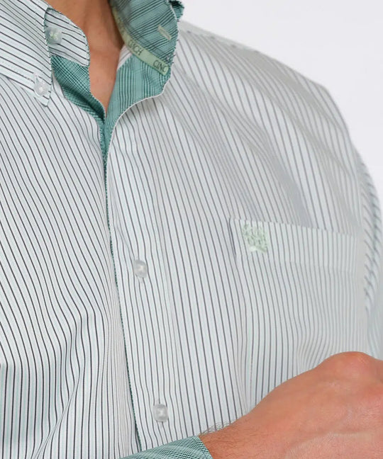 Cinch - Mens Green Stripe Arena Shirt