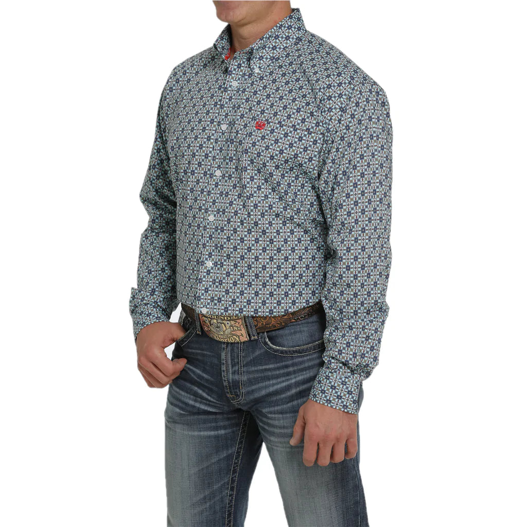 Cinch - Mens Blue/Navy Geo Arena Shirt