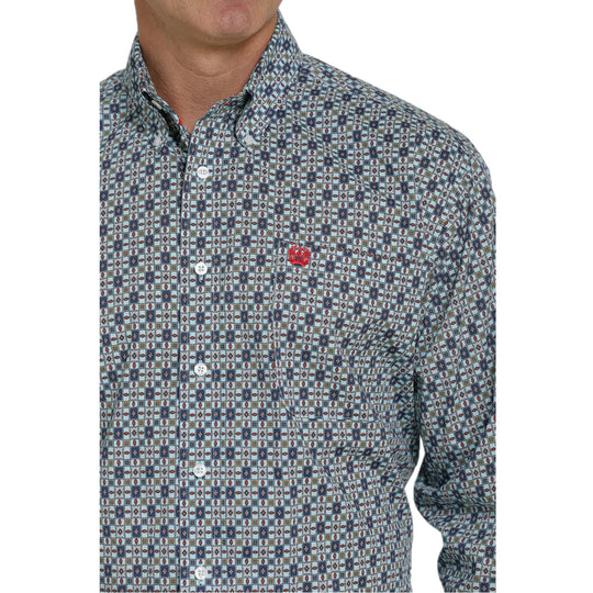 Cinch - Mens Blue/Navy Geo Arena Shirt