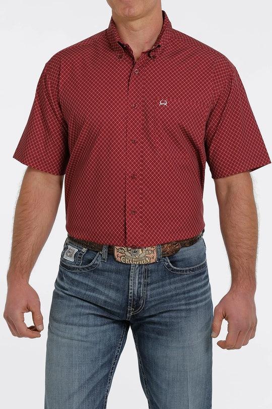 Cinch - Mens Arena Flex Short Sleeve Burgundy