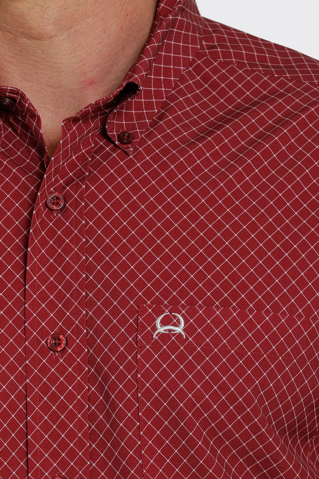 Cinch - Mens Arena Flex Short Sleeve Burgundy