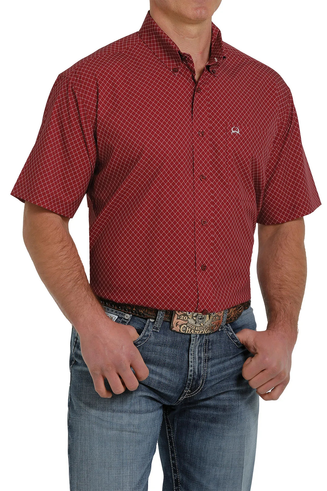 Cinch - Mens Arena Flex Short Sleeve Burgundy