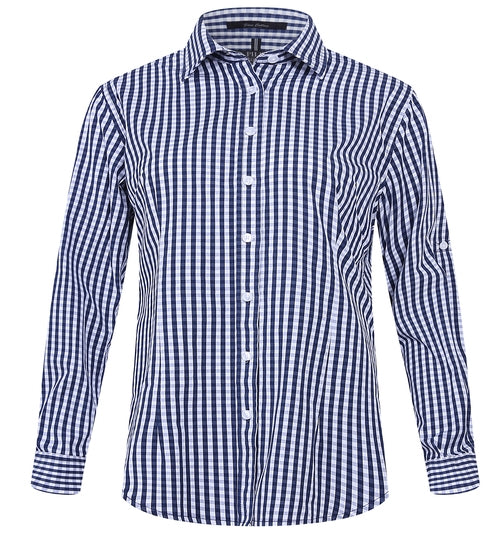 Pilbara - Womens Classic Check Navy/White Shirt