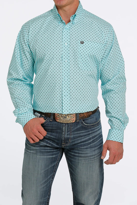 Cinch - Mens Mint Geo Arena Shirt