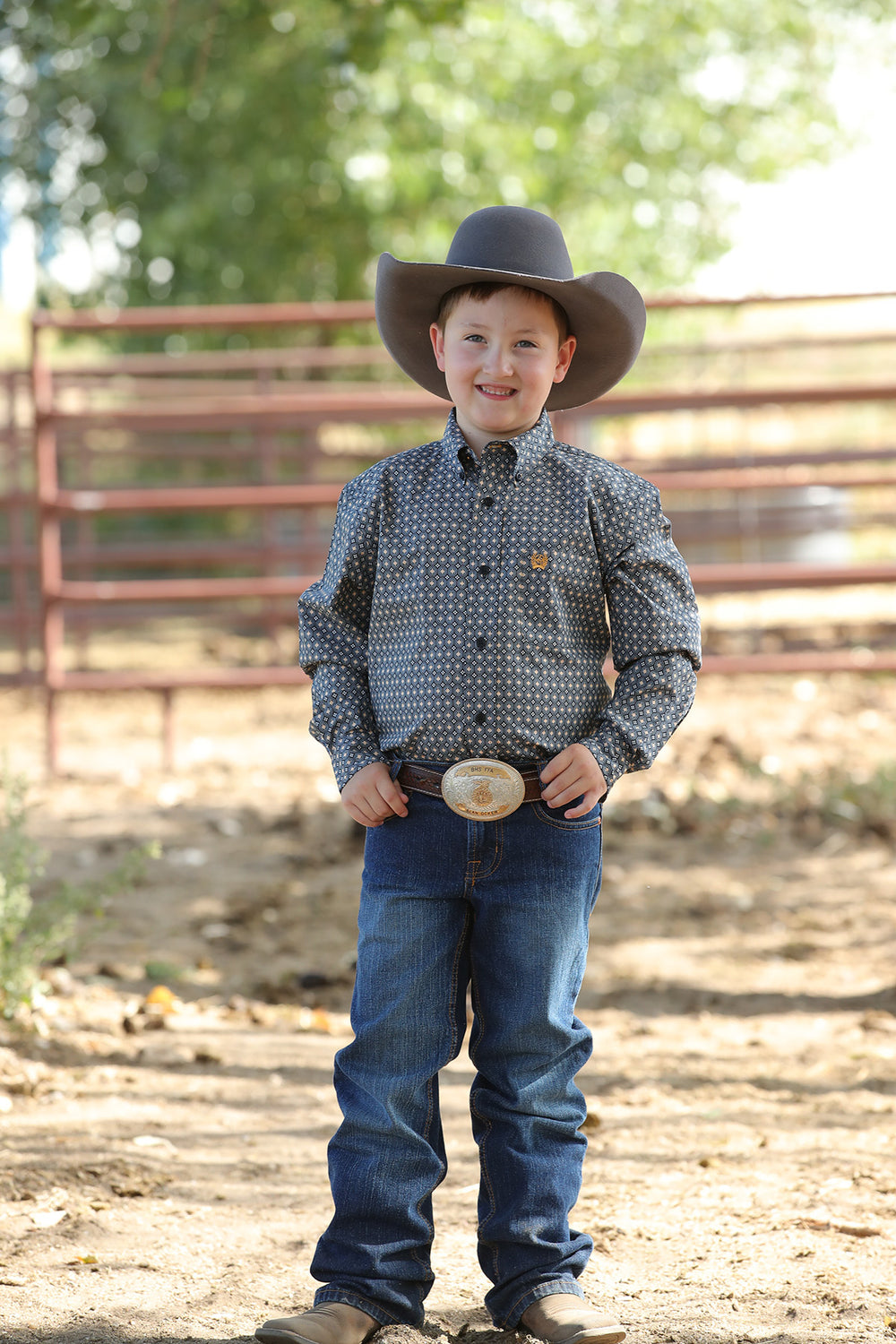 Cinch - Kids Navy Geo Arena Shirt