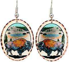 Native American - Colourful Buffalo Earrings