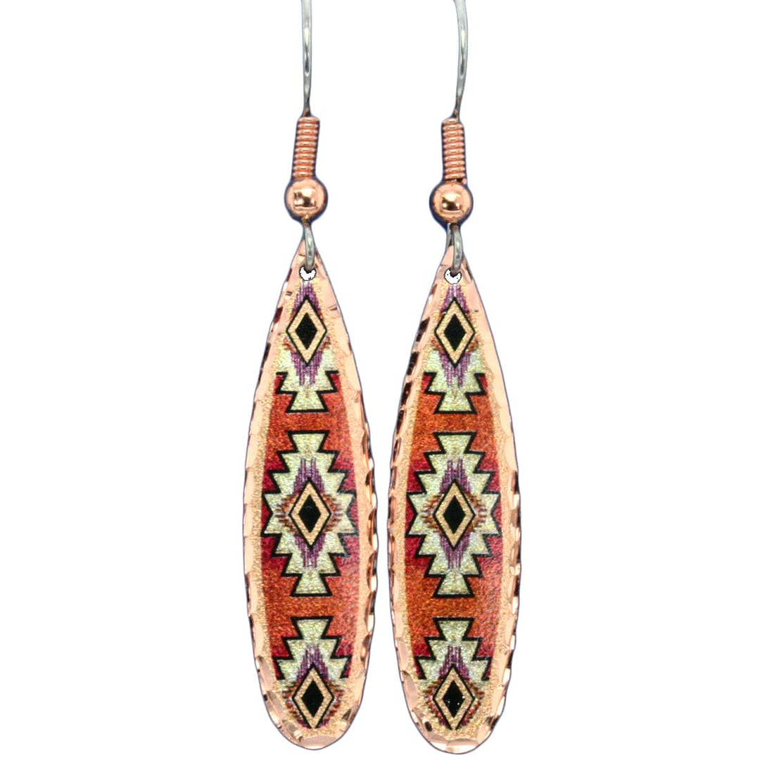 Native American - Copper Teardrop Earrings