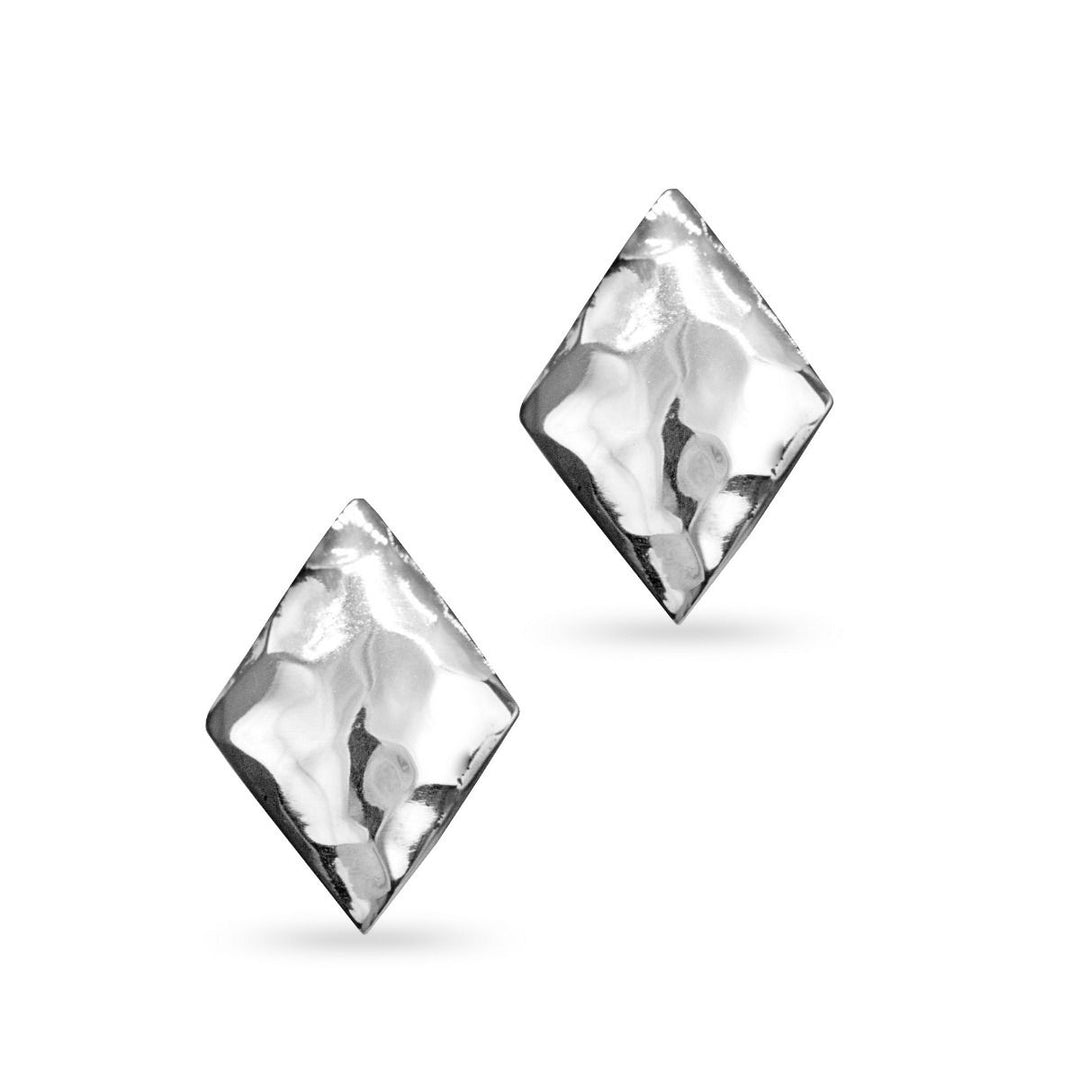 MCJ - ER0123 EARRINGS S/S HAMMERED DIAMOND