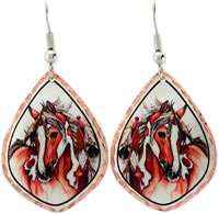 Native American - Painted Horse Earrings