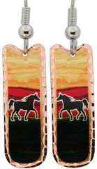 Native American - Sunset Horses Earrings