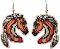 Native American - Dangle Horse Earrings
