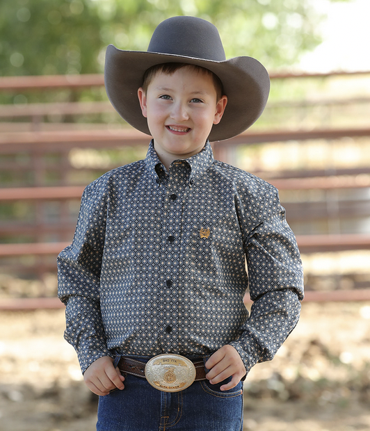 Cinch - Kids Navy Geo Arena Shirt