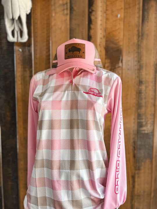 BBWS - Womens Pink Plaid Fishing Shirt