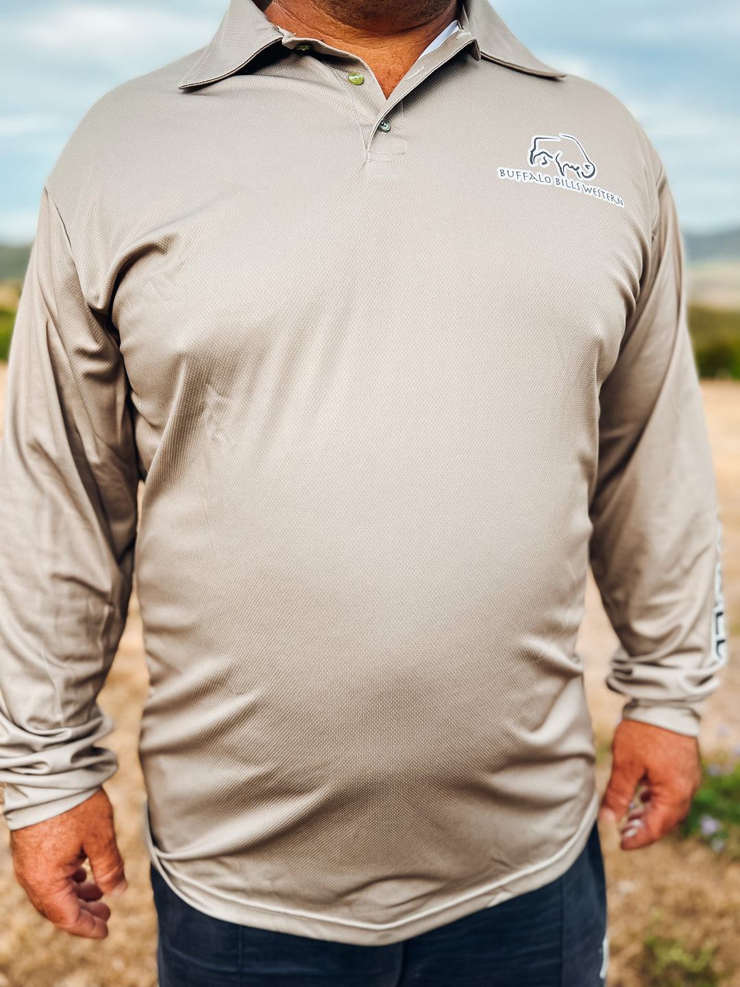BBWS - Mens Sand Taupe Fishing Shirt