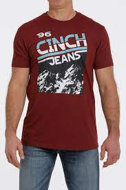 Cinch - Mens Burgundy Logo Tee