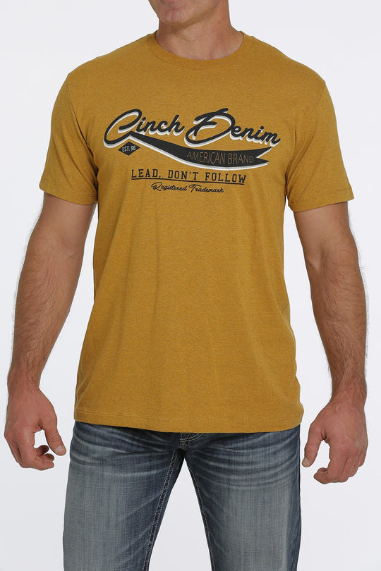 Cinch - Mens Mustard Logo Tee