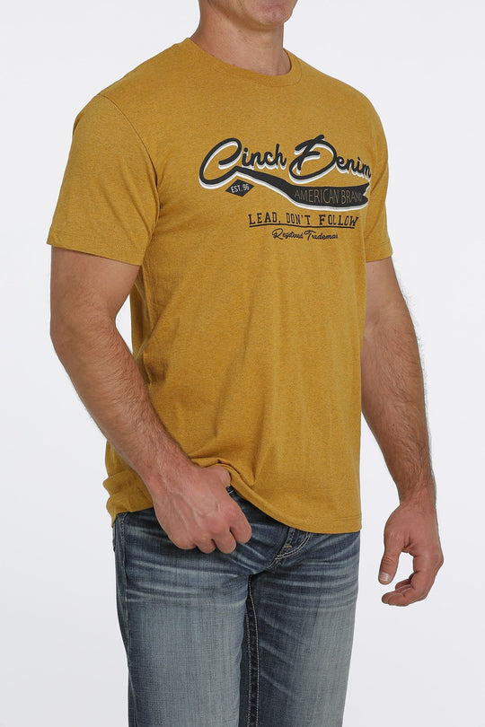 Cinch - Mens Mustard Logo Tee