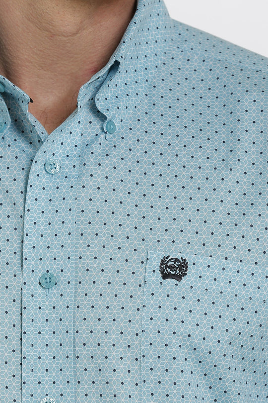 Cinch - Mens Turquoise Honeycomb Arena Shirt