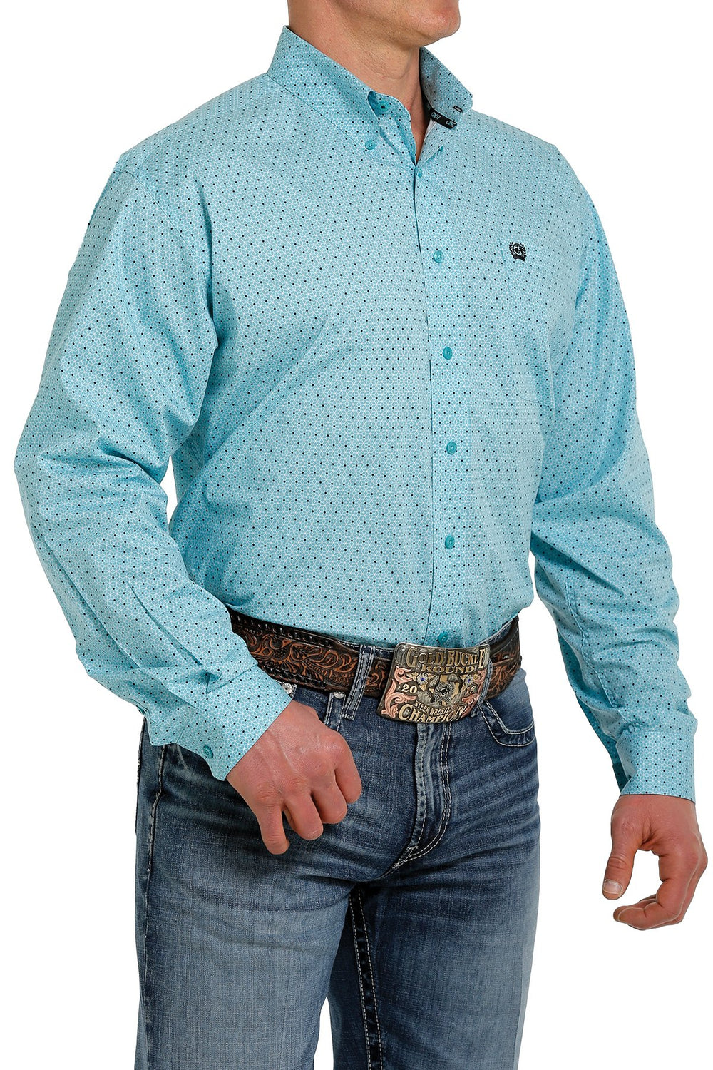 Cinch - Mens Turquoise Honeycomb Arena Shirt
