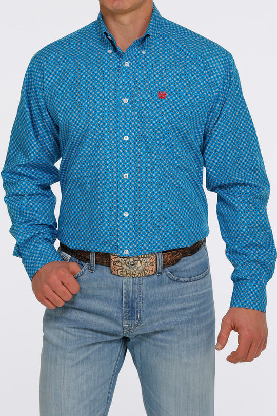 Cinch - Mens Blue Geo Arena Shirt