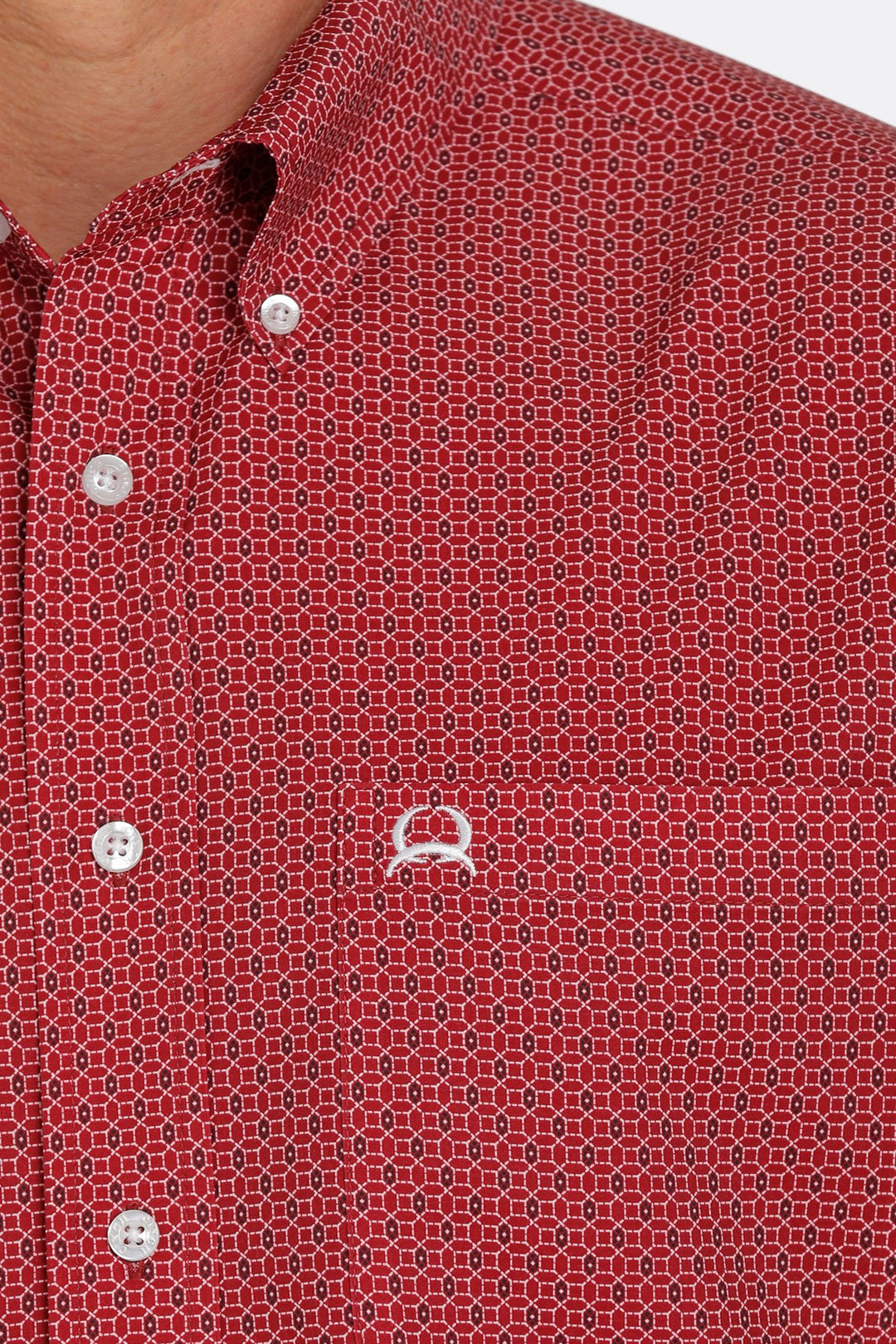 Cinch - Mens Classic Fit Red Short Sleeve Shirt