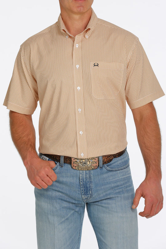 Cinch - Mens Classic Fit Mustard Short Sleeve Shirt