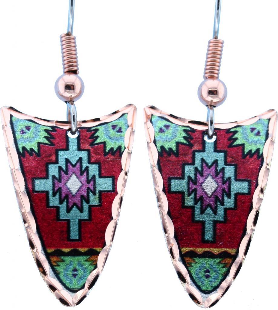 Native American - Red and Turquoise Native Earrings