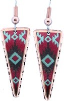 Native American - Triangle Red Aztec Earrings
