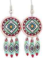 Native American - Aztec Dream Catcher Dangle Earrings