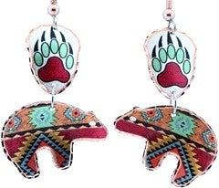 Native American - Dangle Fetish Native Bear Earrings