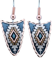 Native Copper - Teal Blue Earrings