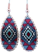 Native American - Dark Blue Tear Drop Earrings