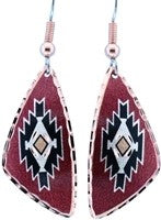 Native American - Red Aztec Earrings